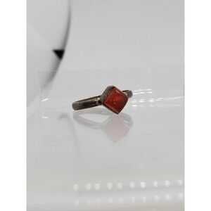 Sterling Silver Carnelian Ring Size 6.75. 925
